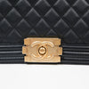 Chanel Black Quilted Lambskin Small Boy Flap Bag with Aged Gold Hardware A67085