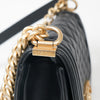 Chanel Black Quilted Lambskin Small Boy Flap Bag with Aged Gold Hardware A67085