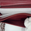 CHANEL Red/Maroon Camellia Embossed Lambskin WOC Silver HW w/ Zeko's COA