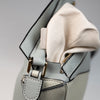 Loewe Mini Puzzle Leather Shoulder Bag White/Ash Grey/Marble Green