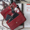 CHANEL Red/Maroon Camellia Embossed Lambskin WOC Silver HW w/ Zeko's COA