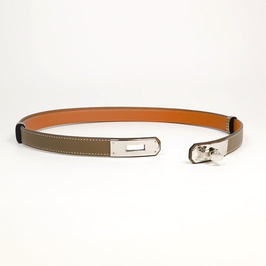 Hermès Kelly 18 Belt Etoupe Epsom Leather Palladium Hardware U 2022