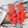 Hermès Limited Edition Orange Shearling Teddy Oran Sandals Size 36