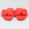 Hermès Limited Edition Orange Shearling Teddy Oran Sandals Size 36