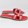 Hermès Oran Sandals Prunoir Rouge Canvas Size 36