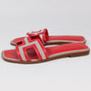 Hermès Oran Sandals Prunoir Rouge Canvas Size 36