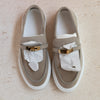 Hermès Game Slip-On Sneaker Size 38 Beige Esquisse Suede with Gold Kelly Buckle