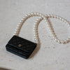 Chanel Black Quilted Calfskin Maxi Pearls Clutch with Chain Light Gold HW SC-AP1839