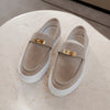Hermès Game Slip-On Sneaker Size 38 Beige Esquisse Suede with Gold Kelly Buckle