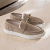 Hermès Game Slip-On Sneaker Size 38 Beige Esquisse Suede with Gold Kelly Buckle