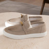 Hermès Game Slip-On Sneaker Size 38 Beige Esquisse Suede with Gold Kelly Buckle
