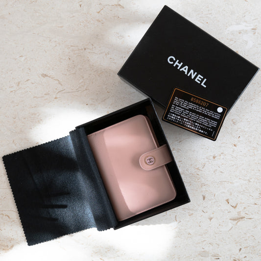 CHANEL Vintage Pink CC Button Pocket Agenda Cover