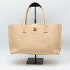 CHANEL Beige Clair Caviar Executive Cerf Tote Medium GHW