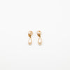CHANEL Vintage Gold-Plated CC Faux Pearl Drop Clip-On Earrings 1993