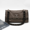 CHANEL Limited Edition 2009 Funny Tweed Taupe Leather and Tweed Flap Bag SHW