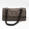 CHANEL Limited Edition 2009 Funny Tweed Taupe Leather and Tweed Flap Bag SHW