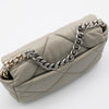 CHANEL 19 Medium 22C Light Gray Lambskin Quilted Mixed HW