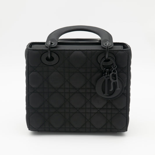 Christian Dior Black Ultramatte Small Lady Dior My ABCDior Bag