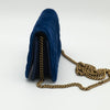 Gucci Velvet GG Marmont Mini Chain Flap Bag Blue