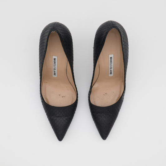 Manolo Blahnik Snakeskin Embossed BB 105 Size 36