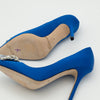 Jimmy Choo Blue Satin Crystal Embellished Manda Pumps Size 36