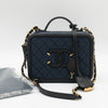 CHANEL Medium Filigree Vanity Case Navy/Black