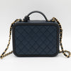 CHANEL Medium Filigree Vanity Case Navy/Black