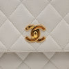 CHANEL Vintage Ivory Quilted Caviar CC Turn Lock Flap Bag 24K GHW