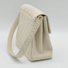 CHANEL Vintage Ivory Quilted Caviar CC Turn Lock Flap Bag 24K GHW
