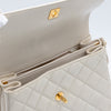 CHANEL Vintage Ivory Quilted Caviar CC Turn Lock Flap Bag 24K GHW