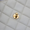 CHANEL Vintage Ivory Quilted Caviar CC Turn Lock Flap Bag 24K GHW