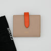 Celine Small Strap Bicolor Compact Wallet Beige/Orange