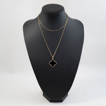 Van Cleef & Arpels Magic Alhambra Long Necklace 18K Yellow Gold and Onyx