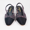 NWOB CHANEL Pink/Black Multicolor Tweed Grosgrain Cap Toe Slingback Pumps EU 36