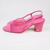 Chanel Pink Mesh with Suede Cap Toe Slingback Pumps EU 36