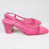 Chanel Pink Mesh with Suede Cap Toe Slingback Pumps EU 36