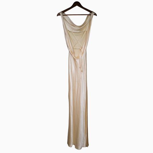 Mirror Palais Plunging Back Cowl Dress in Butter Size XXS