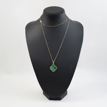 Van Cleef & Arpels Magic Alhambra Long Necklace 18K Yellow Gold with Malachite