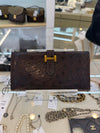 FOR KAITY - CHANEL Sevruga Leather Zip-Around Jewelry Case + Hermès Bearn Long Wallet Ostrich Leather Brown