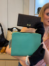 FOR KAITY - CHANEL Sevruga Leather Zip-Around Jewelry Case + Hermès Bearn Long Wallet Ostrich Leather Brown