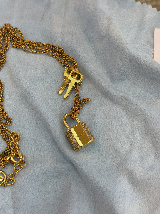 Louis Vuitton Lock & Key Pendant Necklace