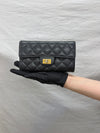 CHANEL Black Caviar Reissue 2.55 Quilted Long Flap Wallet