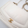 CHANEL White Lambskin Puffy Diana Flap Bag