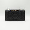 CHANEL Medium Classic Flap Black Caviar Gold Hardware Full Set