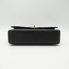CHANEL Medium Classic Flap Black Caviar Gold Hardware Full Set