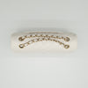 NEW CHANEL Medium Classic Flap White Caviar Quilted Light Gold Hardware Full Set
