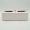 NEW CHANEL Medium Classic Flap White Caviar Quilted Light Gold Hardware Full Set