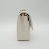 NEW CHANEL Medium Classic Flap White Caviar Quilted Light Gold Hardware Full Set