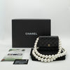 CHANEL Maxi Pearls Clutch with Chain Light Gold Hardware Full Set