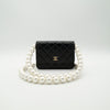 CHANEL Maxi Pearls Clutch with Chain Light Gold Hardware Full Set